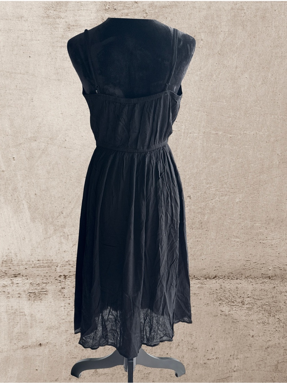 Classic Black Spaghetti-Strap Midi Dress - Picture 2 of 4